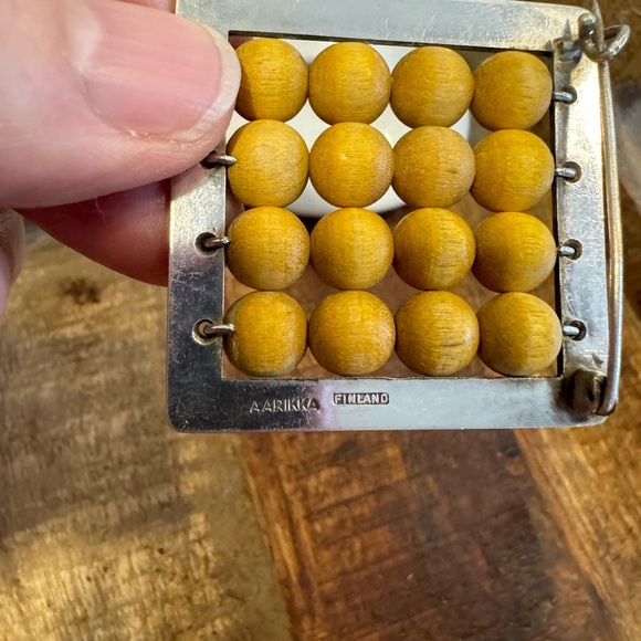 Vintage Aarikka Finland Silver and Wood Brooch - Picture 5 of 5